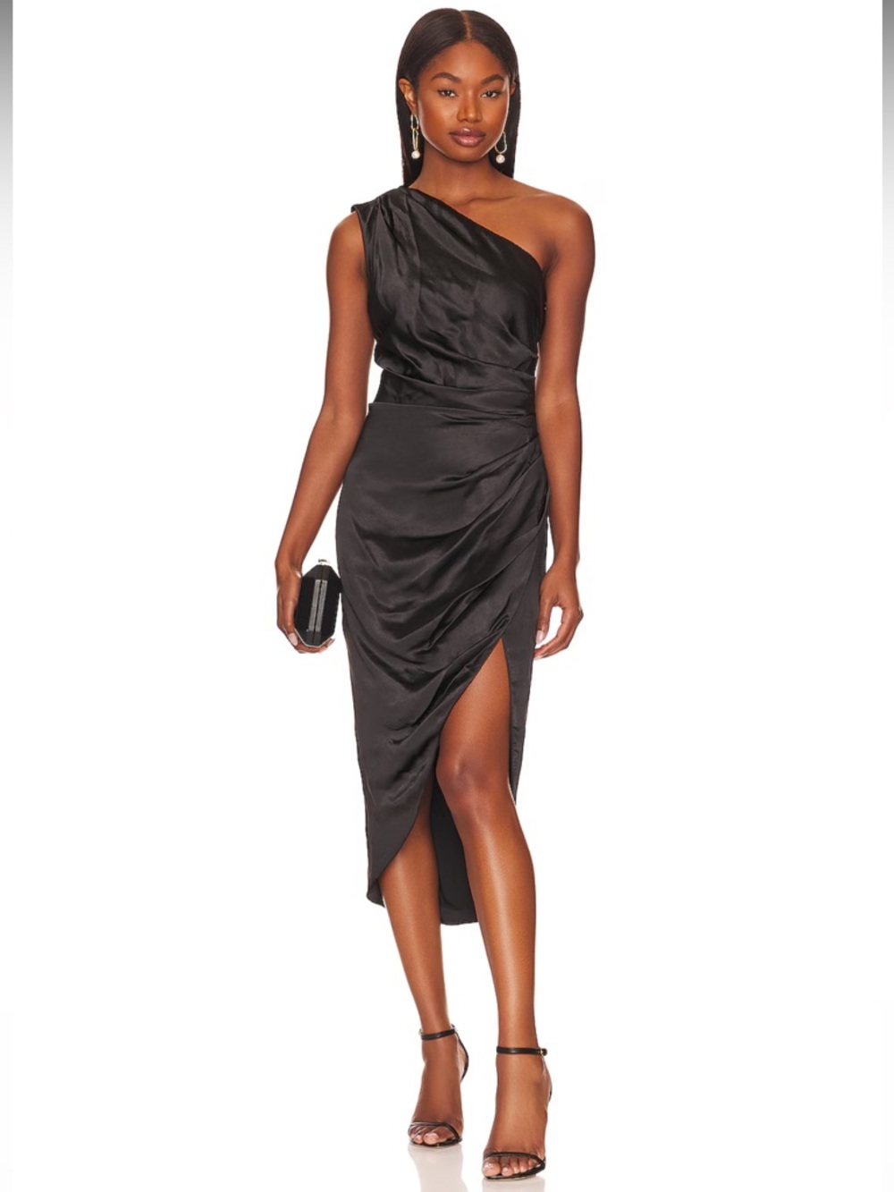 Elliott Cassini Black Satin Dress | Size XS